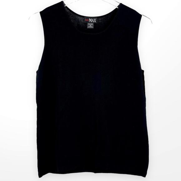 90s JUST MAX Vintage Black Sleeveless Round Neck Tank Top - Picture 1 of 9